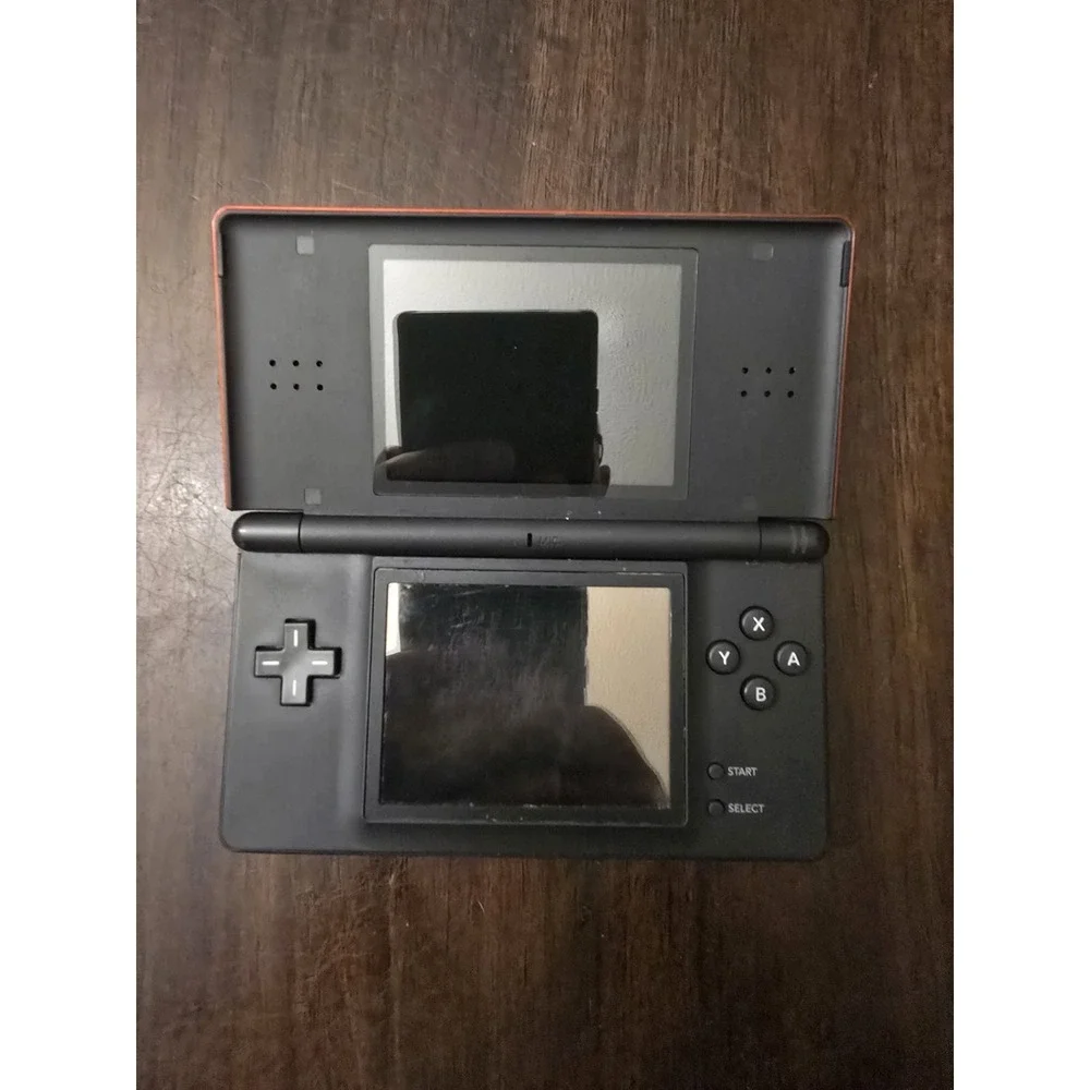 Nintendo DS Lite USG-001 Crimson Red/Black Console w/ Stylus, Charger & Game